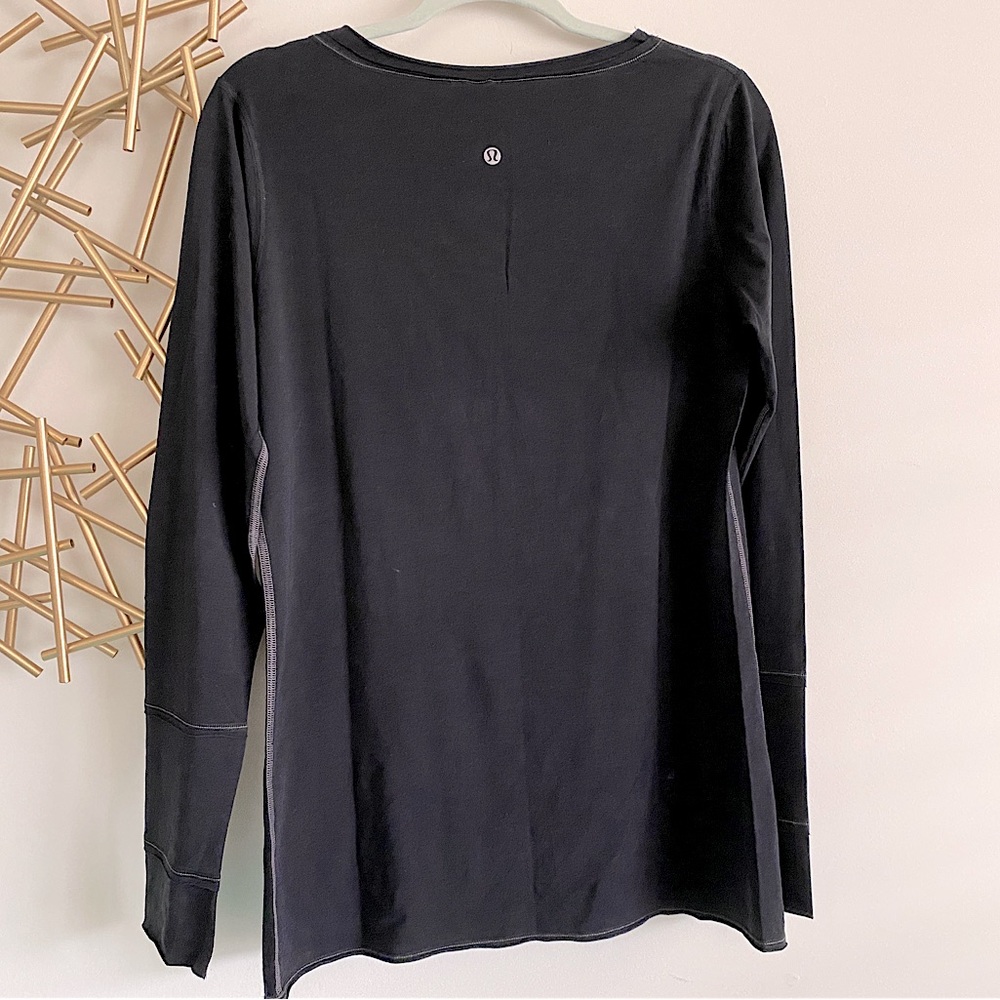 Nwot Lululemon Solid Black Long Sleeve Shirt With… - image 3